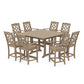 POLYWOOD Chinoiserie 9-Piece Square Counter Set with Trestle Legs — Vintage Sahara