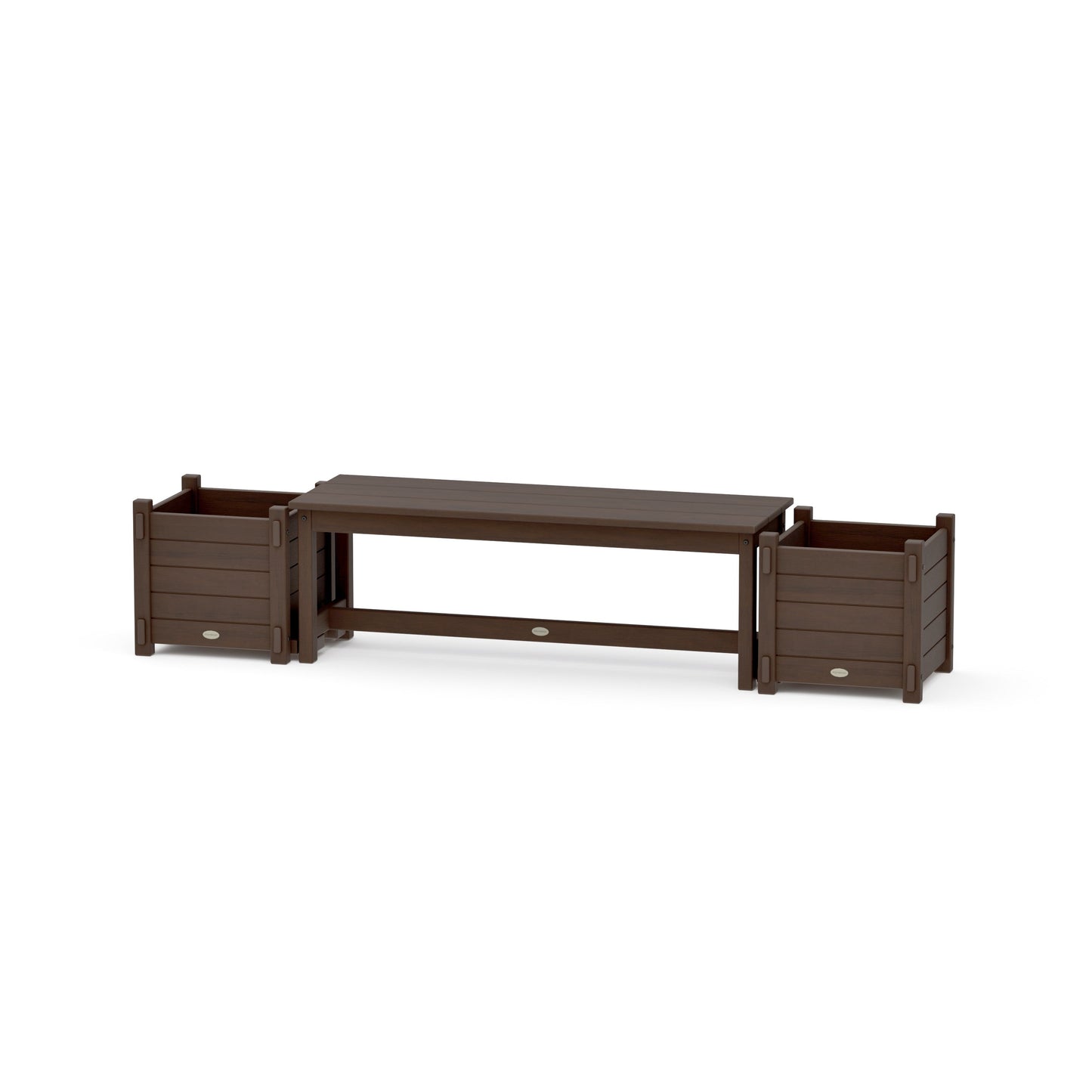 POLYWOOD 48" Nautical Straight Planter Bench Set — Kona