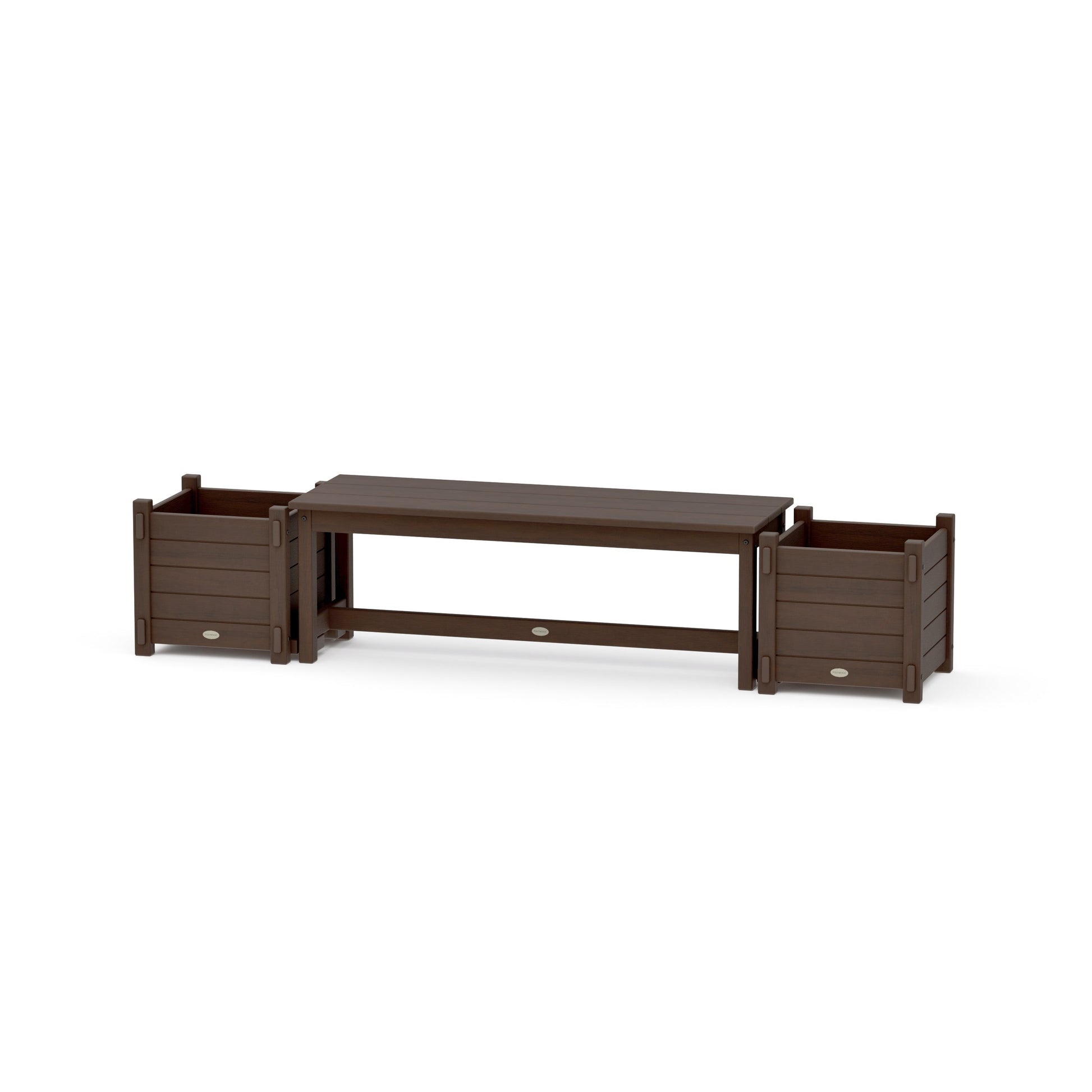 POLYWOOD 48" Nautical Straight Planter Bench Set — Kona