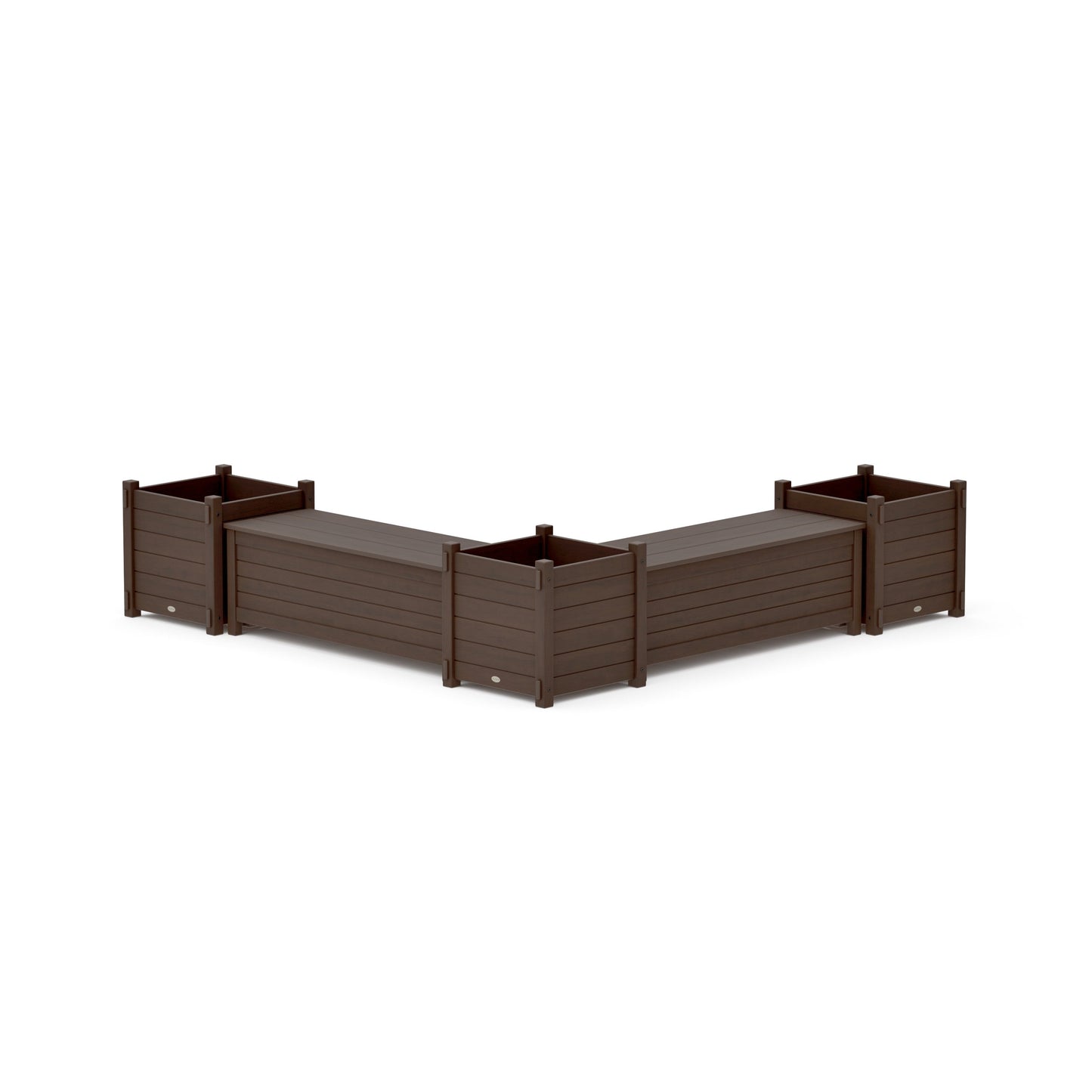 POLYWOOD 48" Nautical L- Shaped Planter Storage Bench Corner Set- Large — Kona