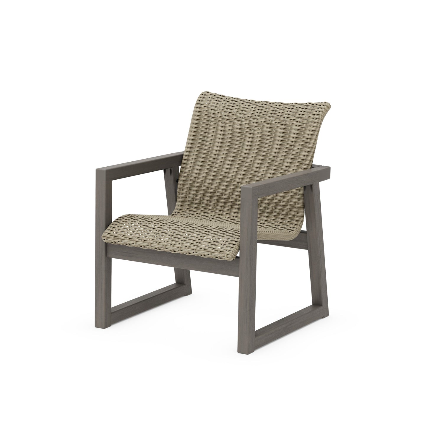 POLYWOOD EDGE Woven Lounge Chair — Driftwood / Dune Grass