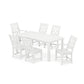 POLYWOOD Chinoiserie 7-Piece Parsons Dining Set — White