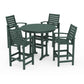 POLYWOOD 5 Piece Signature Bar Dining Set — Green