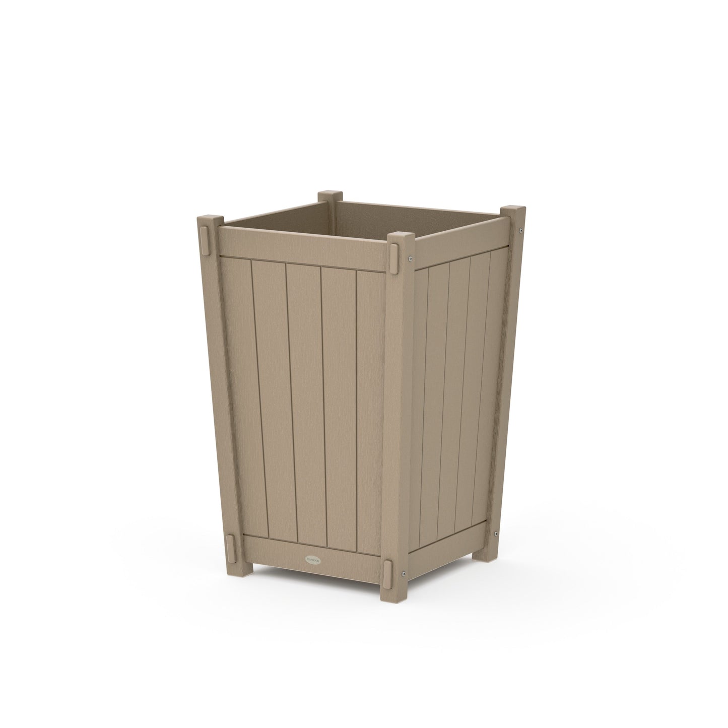 POLYWOOD Vineyard Large Tapered Square Planter Box — Vintage Sahara
