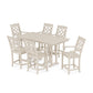 POLYWOOD Chinoiserie Arm Chair 7-Piece Farmhouse Counter Set — Sand