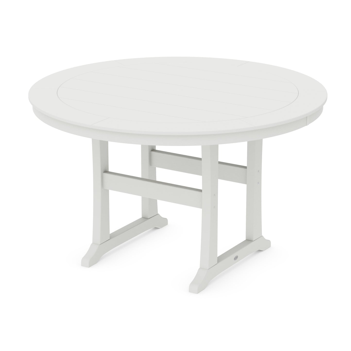 POLYWOOD Nautical Trestle 60" Round Counter Table — Vintage White