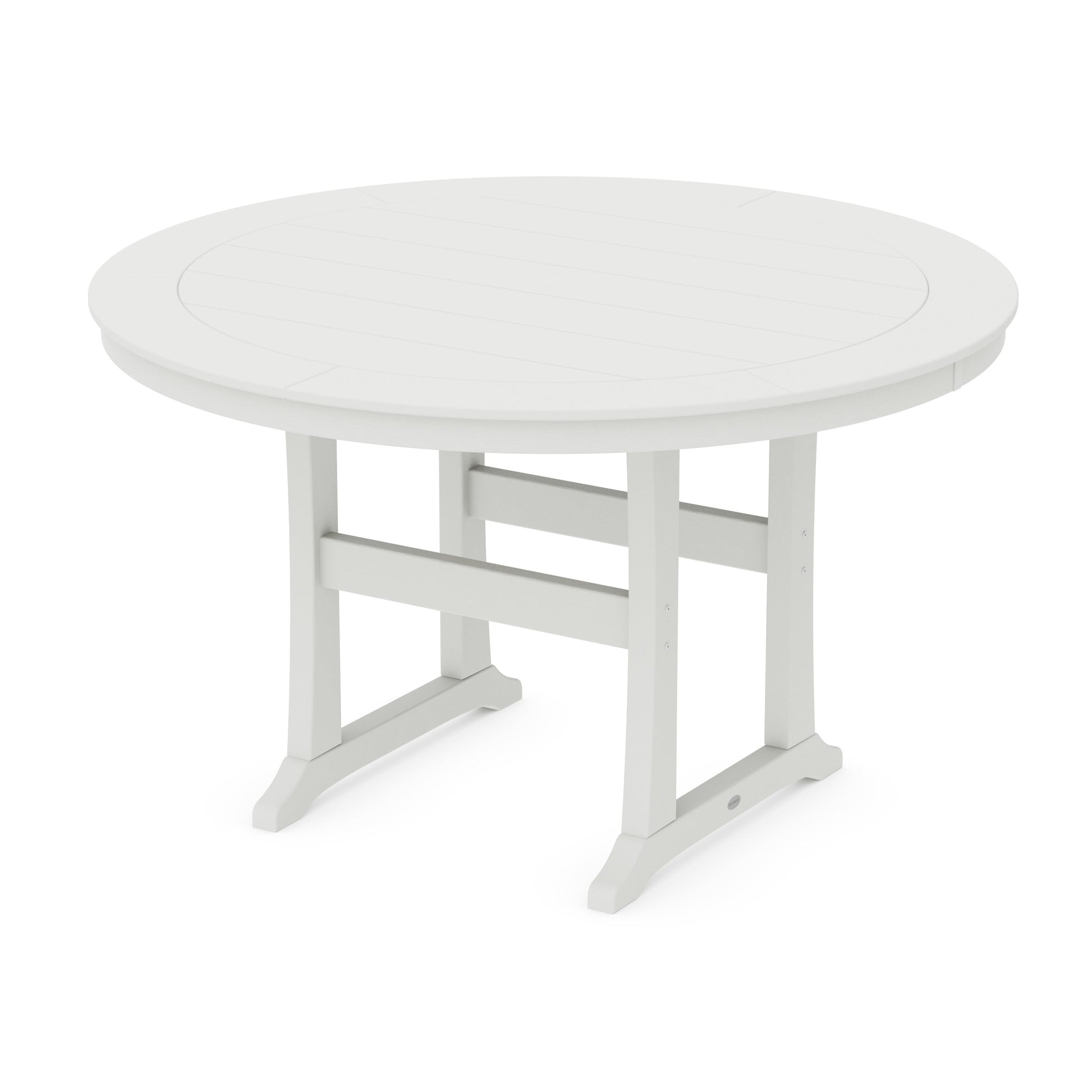 POLYWOOD Nautical Trestle 60" Round Counter Table — Vintage White