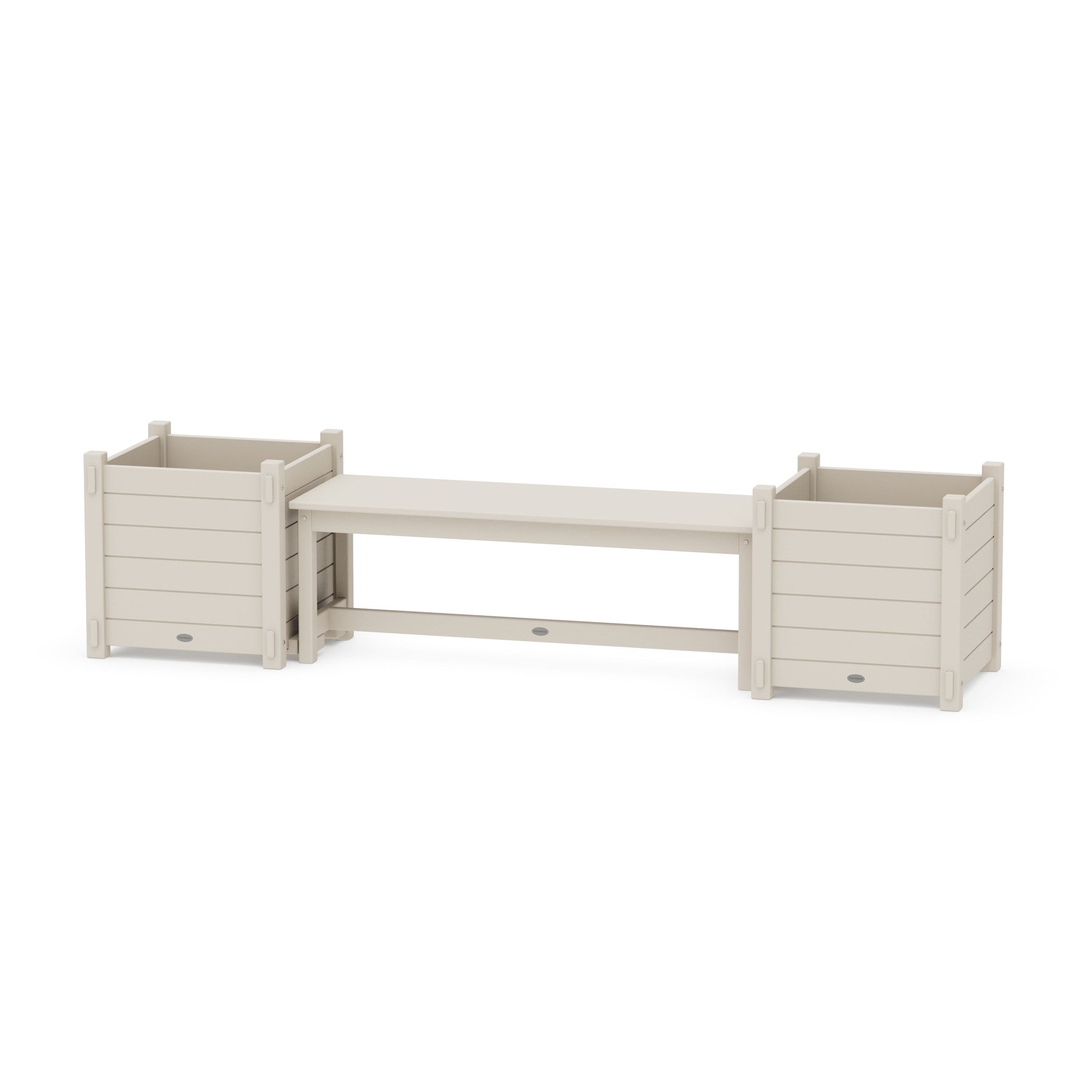 POLYWOOD 48" Nautical Straight Planter Bench Set - Large — Sand