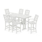 POLYWOOD Chinoiserie 7-Piece Farmhouse Bar Set with Trestle Legs — Vintage White