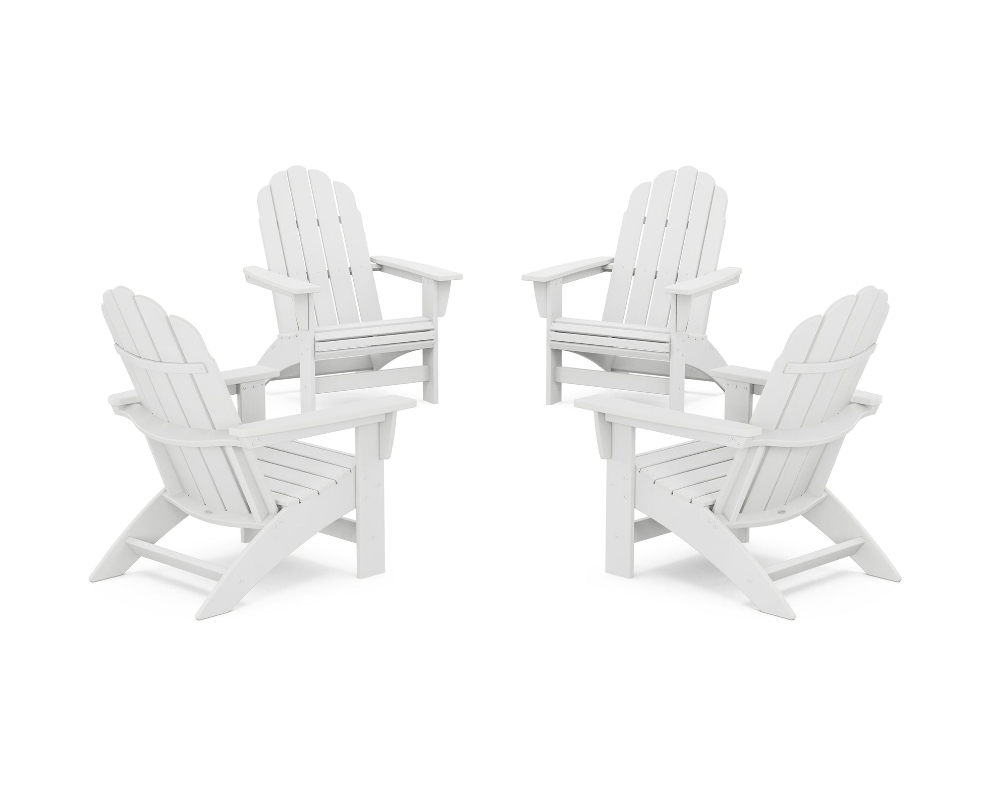 POLYWOOD 4-Piece Vineyard Grand Adirondack Chair Conversation Set — White