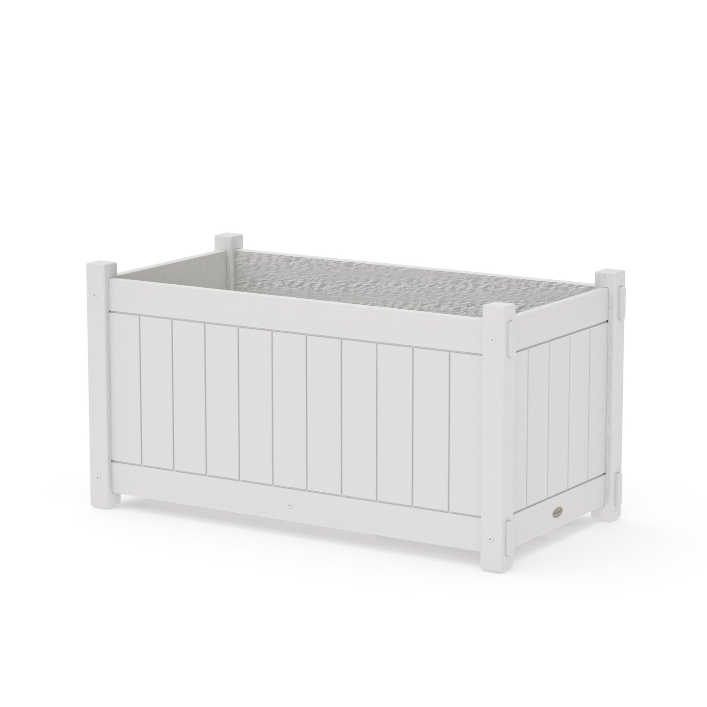 POLYWOOD Vineyard Large Rectangle Double Planter Box — Vintage White