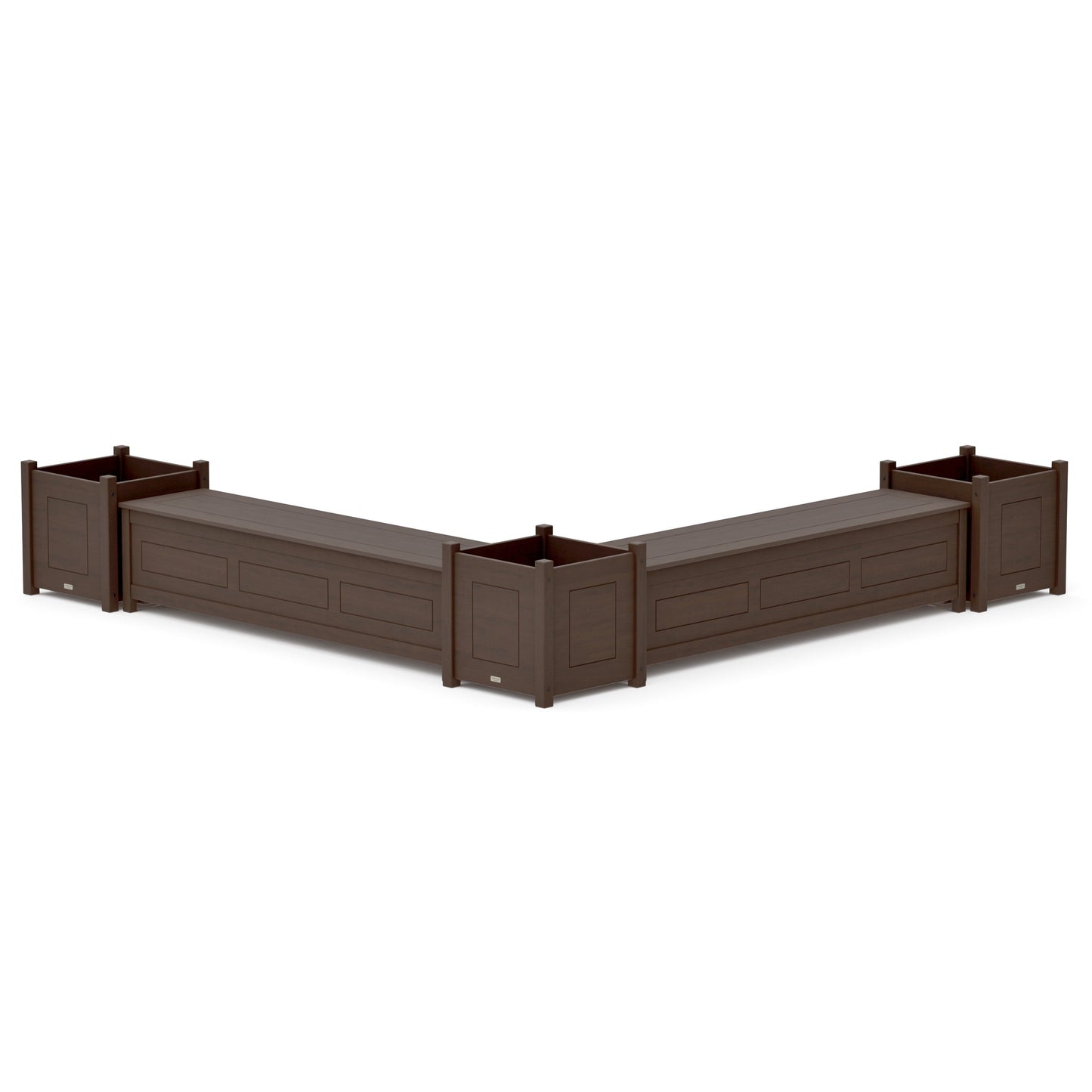 POLYWOOD 72" Country Living L- Shaped Planter Storage Bench Corner Set- Large — Kona