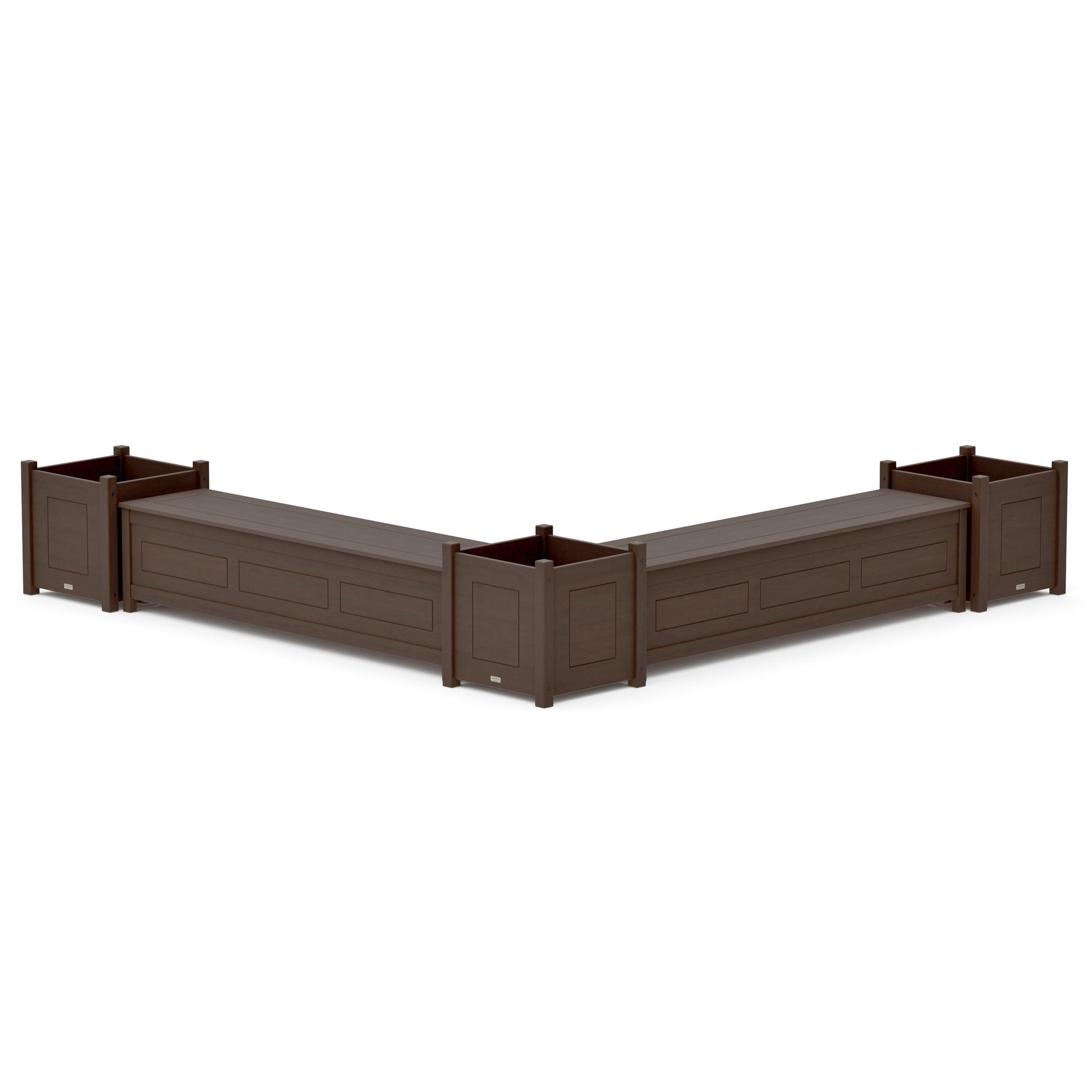 POLYWOOD 72" Country Living L- Shaped Planter Storage Bench Corner Set- Large — Kona