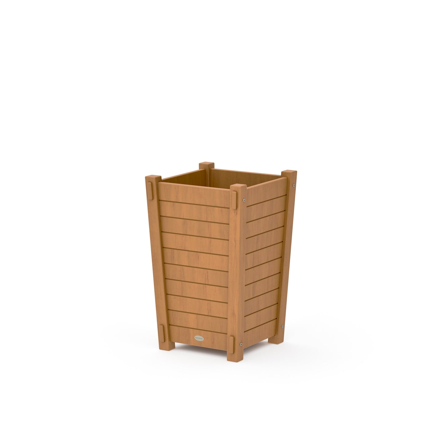 POLYWOOD Nautical Tapered Square Short Planter Box — Natural