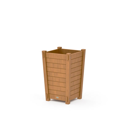 POLYWOOD Nautical Tapered Square Short Planter Box — Natural