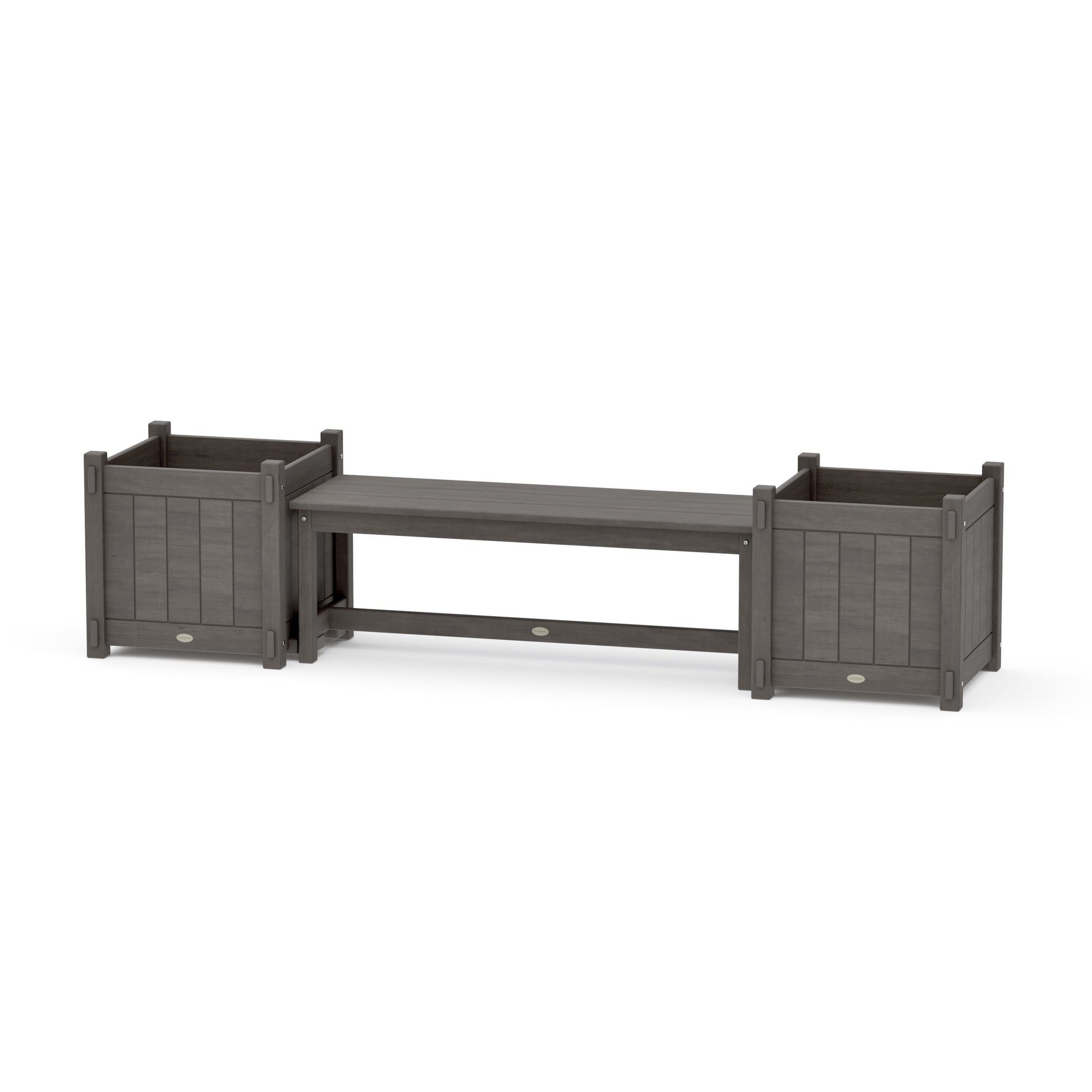 POLYWOOD 48" Vineyard Straight Planter Bench Set - Large — Driftwood