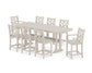 POLYWOOD Chippendale 9-Piece Counter Set with Trestle Legs — Sand