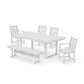 POLYWOOD Chippendale 6-Piece Dining Set with Bench — Vintage White