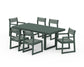 POLYWOOD EDGE Sling 7-Piece Dining Set — Green / Dupioni Sea Mist Sling