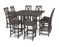 POLYWOOD Braxton 9-Piece Farmhouse Trestle Bar Set — Vintage Coffee