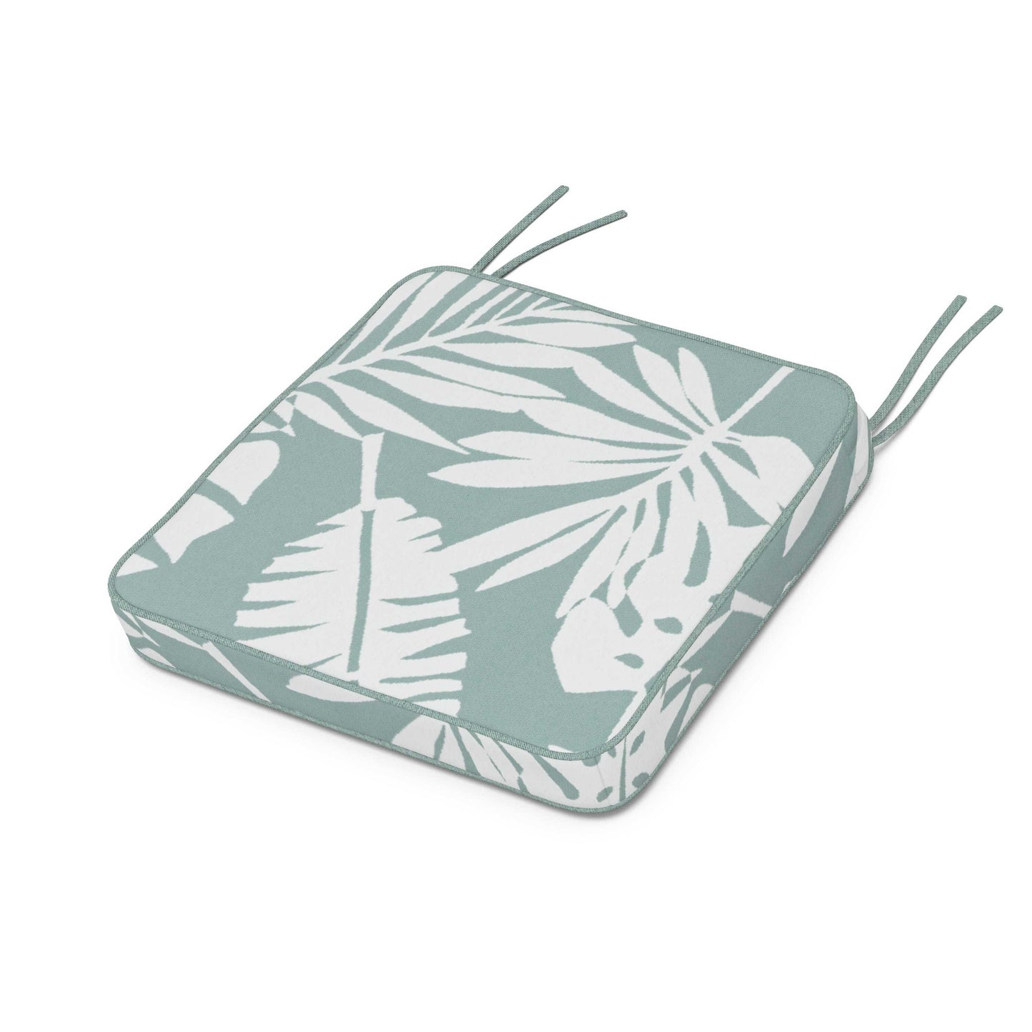 POLYWOOD Chinoiserie Side Chair Seat Cushion — Leaf Glacier Spa