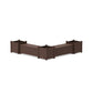 POLYWOOD 48" Nautical L- Shaped Planter Storage Bench Corner Set- Large — Mahogany