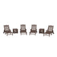POLYWOOD Chinoiserie 6-Piece Chaise Set — Mahogany