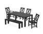 POLYWOOD Braxton 6-Piece Parsons Dining Set with Bench — Black