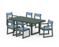 POLYWOOD EDGE Sling 7-Piece Dining Set — Green / Poolside Sling