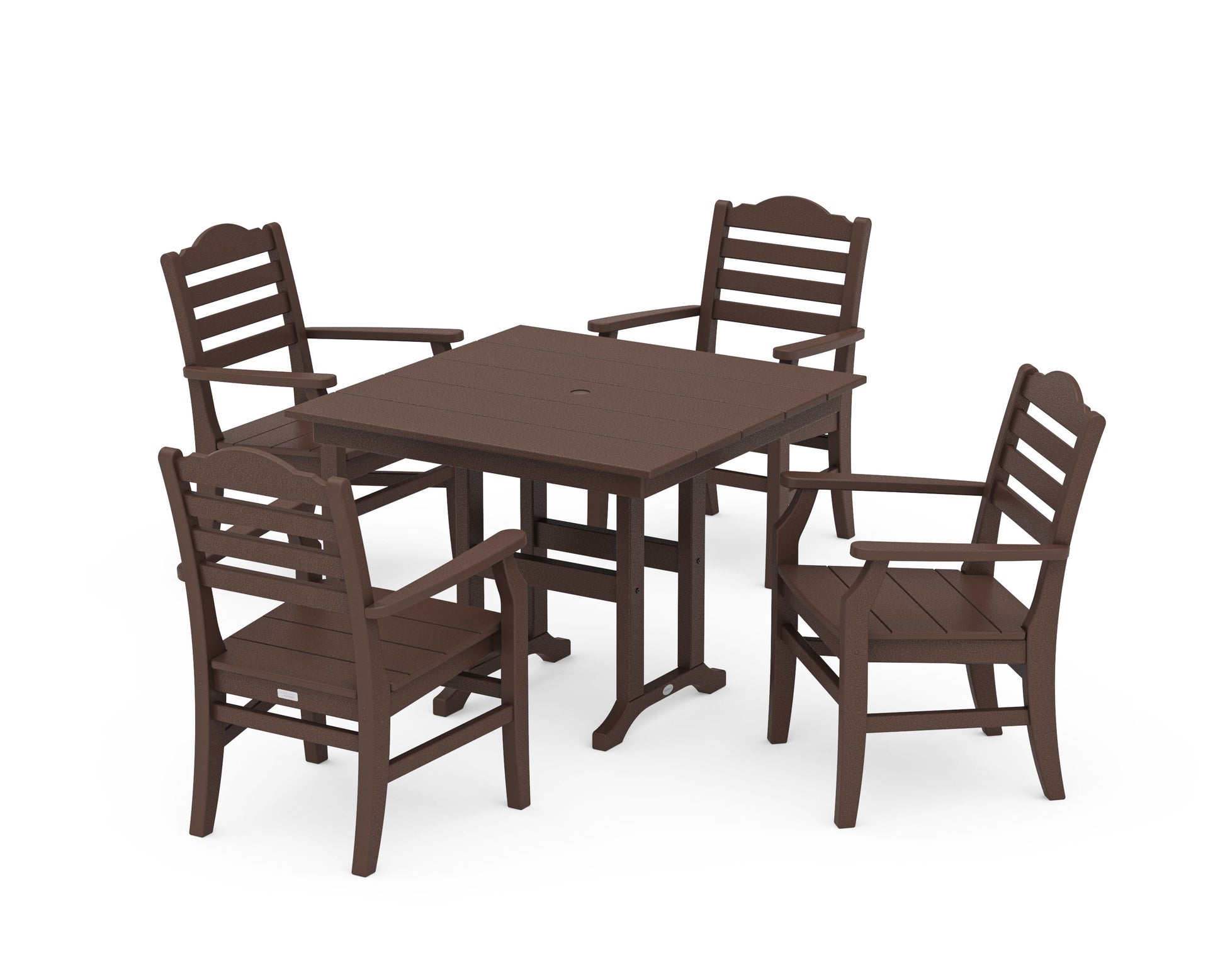 POLYWOOD Savannah 5-Piece Farmhouse Dining Set — Mahogany