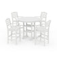 POLYWOOD Savannah 5-Piece Round Bar Set — Vintage White