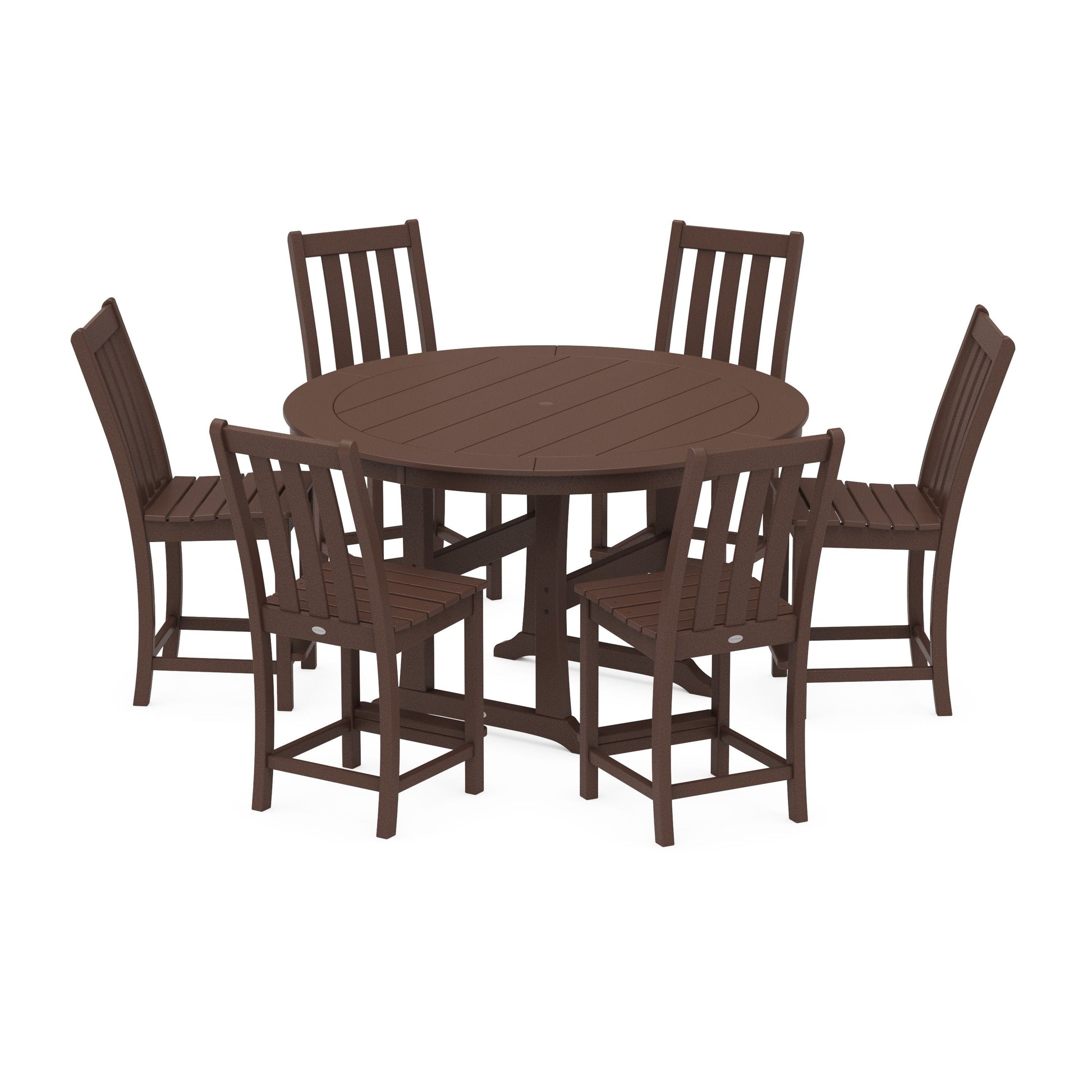POLYWOOD Vineyard 7-Piece Side Chair Round Counter Set