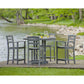 POLYWOOD La Casa Café 5-Piece Round Farmhouse Counter Dining Set/2 Counter Side Chairs + 2 Counter Arm Chairs + Round Counter Table FREE SHIPPING