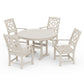 POLYWOOD Chinoiserie 5-Piece Round Farmhouse Dining Set — Sand