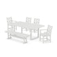 POLYWOOD Chippendale 6-Piece Dining Set with Bench — White