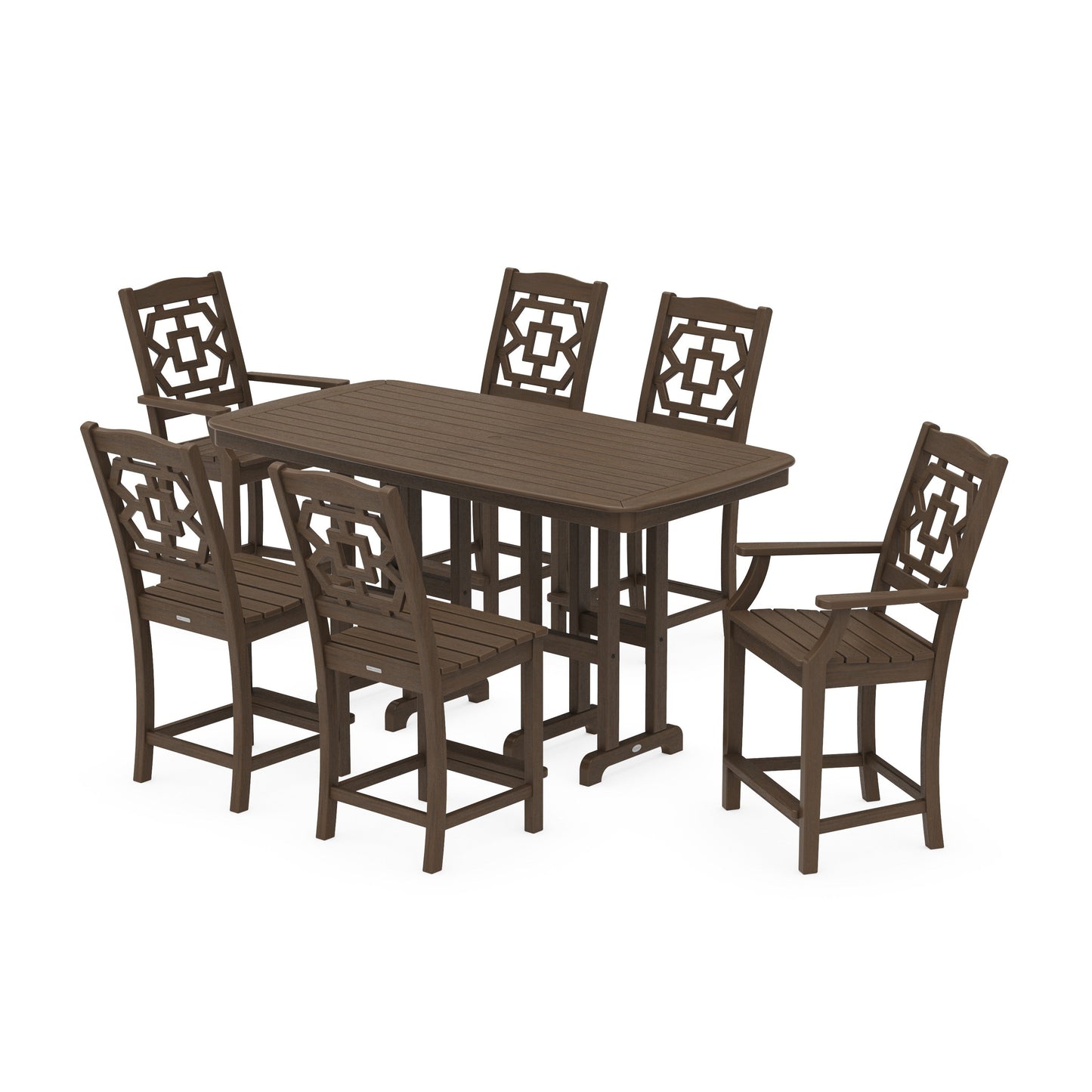 POLYWOOD Chinoiserie 7-Piece Counter Set — Kona