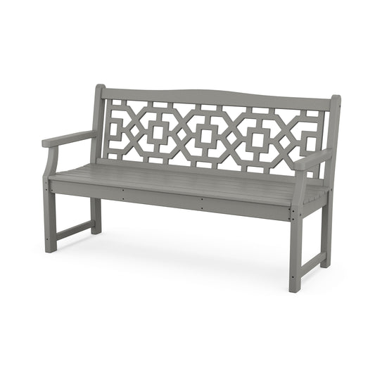 POLYWOOD Chinoiserie 60" Garden Bench — Slate Grey