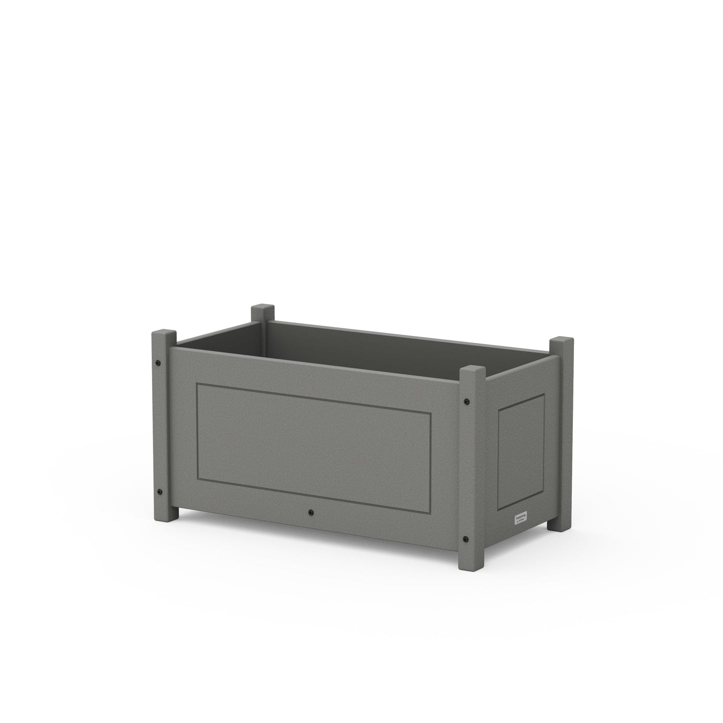 POLYWOOD Country Living Rectangle Double Planter Box — Slate Grey