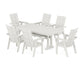 POLYWOOD Modern Curveback Adirondack 7-Piece Dining Set with Trestle Legs — Vintage White