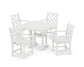 POLYWOOD Chippendale 5-Piece Dining Set with Trestle Legs — White