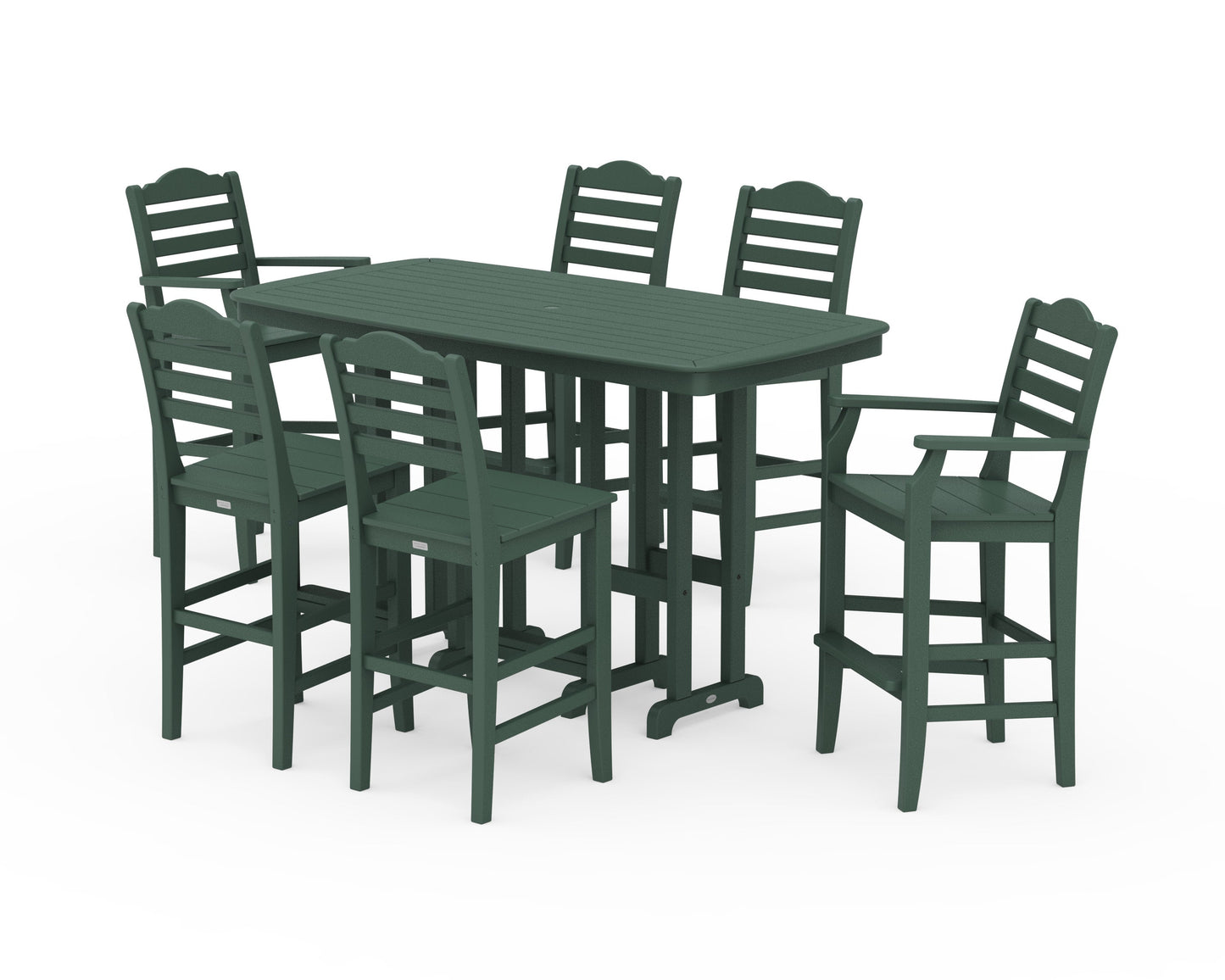 POLYWOOD Savannah 7-Piece Bar Set — Green