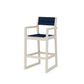 POLYWOOD EDGE Sling Bar Arm Chair — Sand / Navy Blue Sling