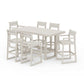 POLYWOOD EDGE Sling 7-Piece Bar Table Set — Sand / Parchment Sling