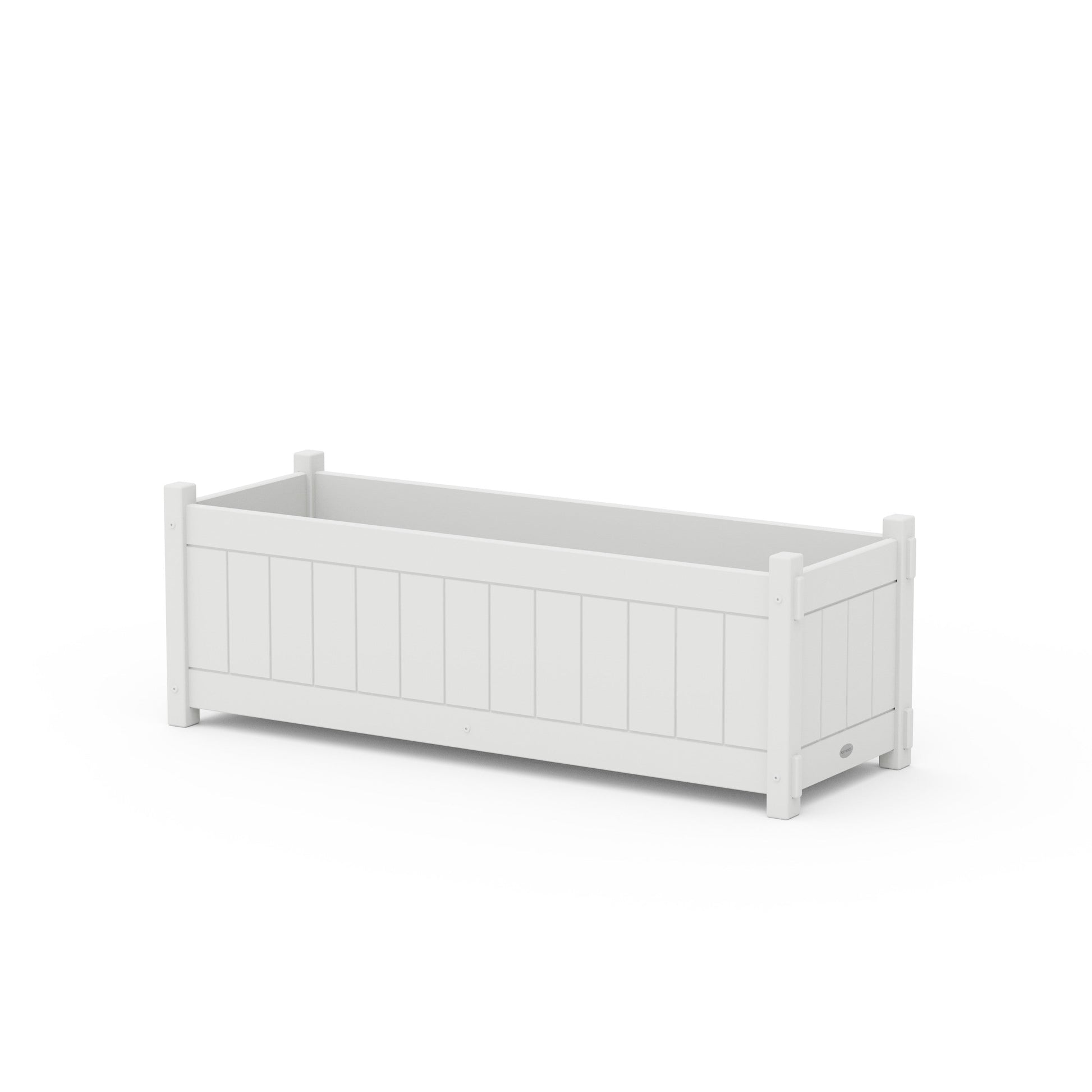 POLYWOOD Vineyard Rectangle Triple Planter Box — White