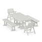 POLYWOOD Nautical Lowback 5-Piece Farmhouse Dining Set with Benches — Vintage White