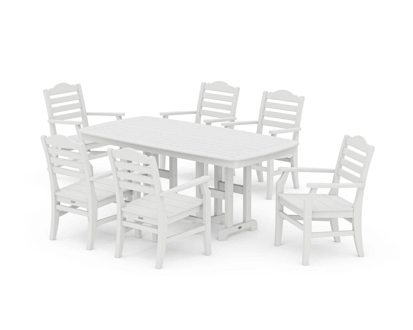 POLYWOOD Savannah Arm Chair 7-Piece Dining Set — Vintage White