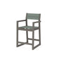POLYWOOD EDGE Sling Counter Arm Chair — Driftwood / Dupioni Sea Mist Sling