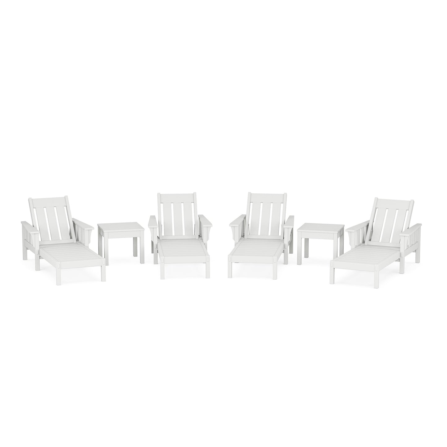POLYWOOD Acadia 6-Piece Chaise Set — White