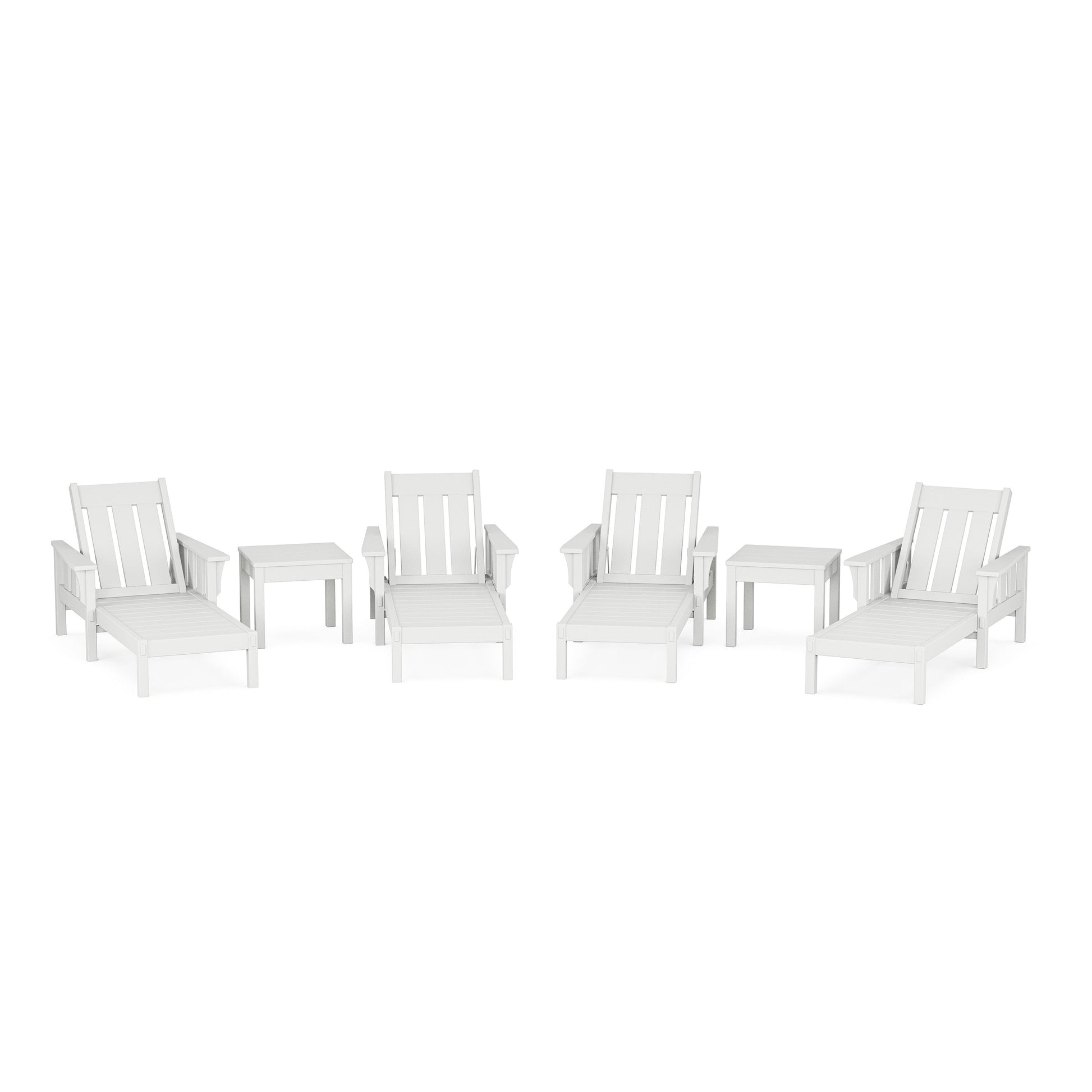 POLYWOOD Acadia 6-Piece Chaise Set — White