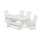 POLYWOOD Acadia 6-Piece Dining Set with Bench — White